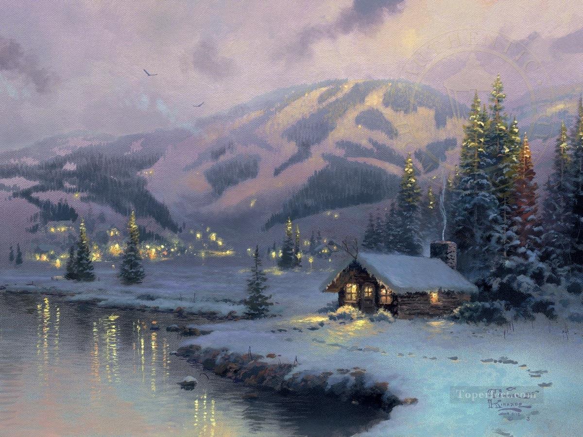 Olympic Mountain Evening TK Christmas Oil Paintings
